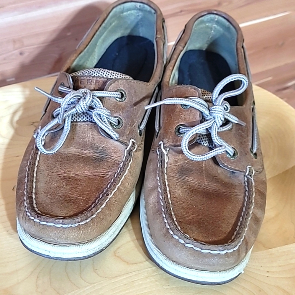 Sperry Leather Loafer Shoes, Size 9, Tan